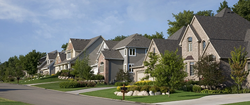 Homes shown from a neighborhood in Hatfield, PA.