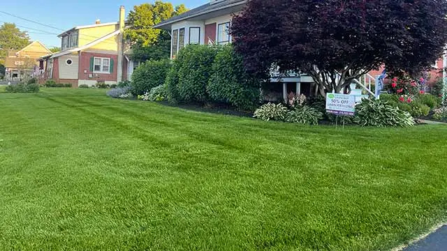 Beautiful front yard at a home in Telford, PA.